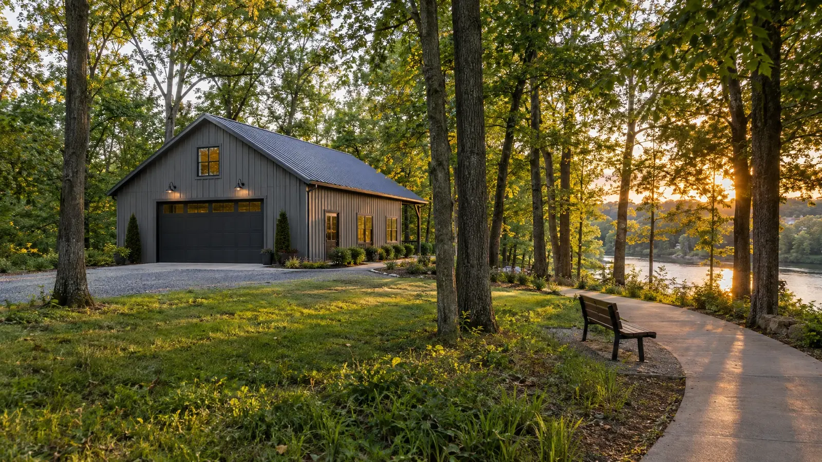 A custom barn on a property in Bellevue, Tennessee