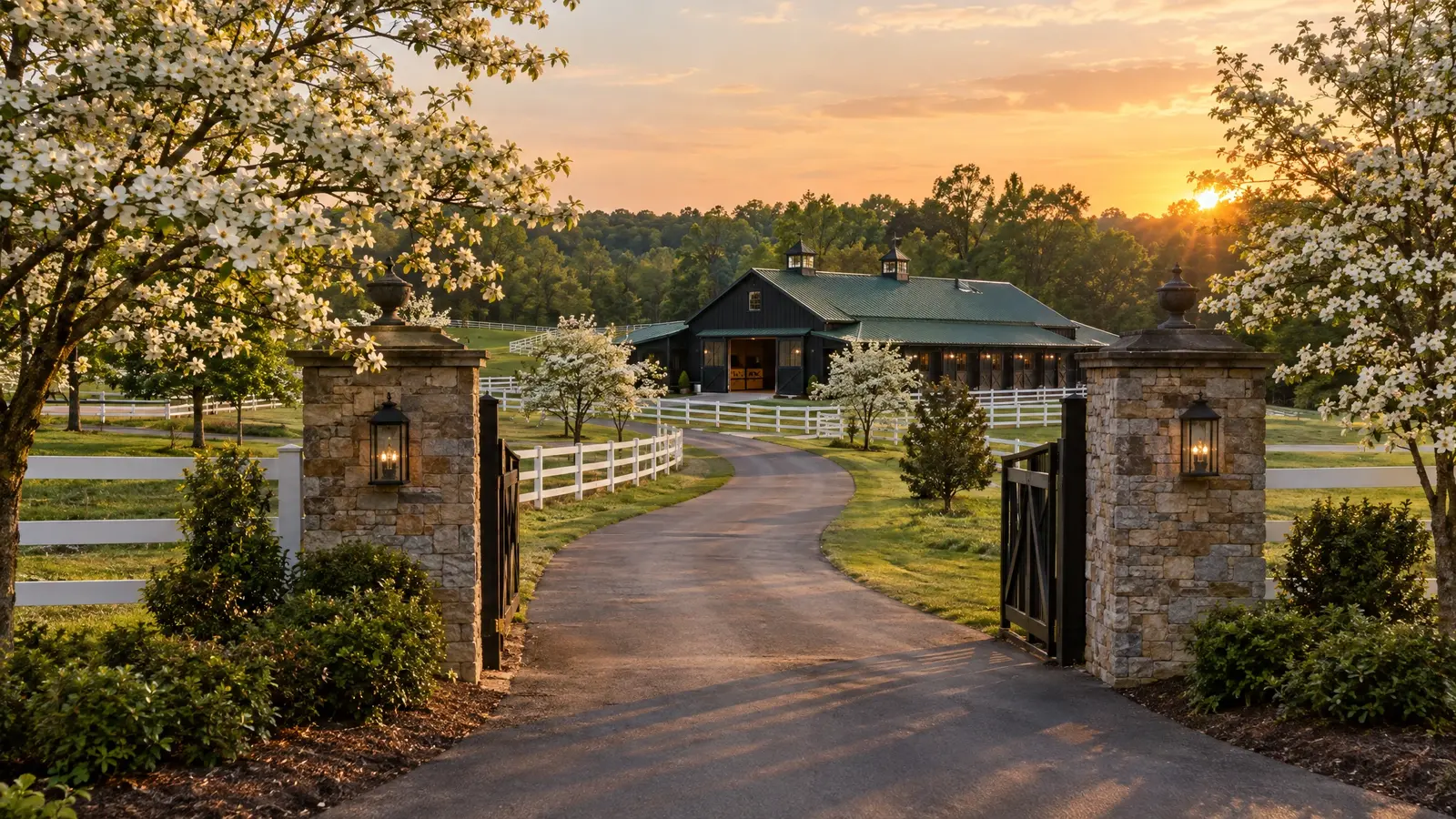 A custom barn on a property in Brentwood, Tennessee