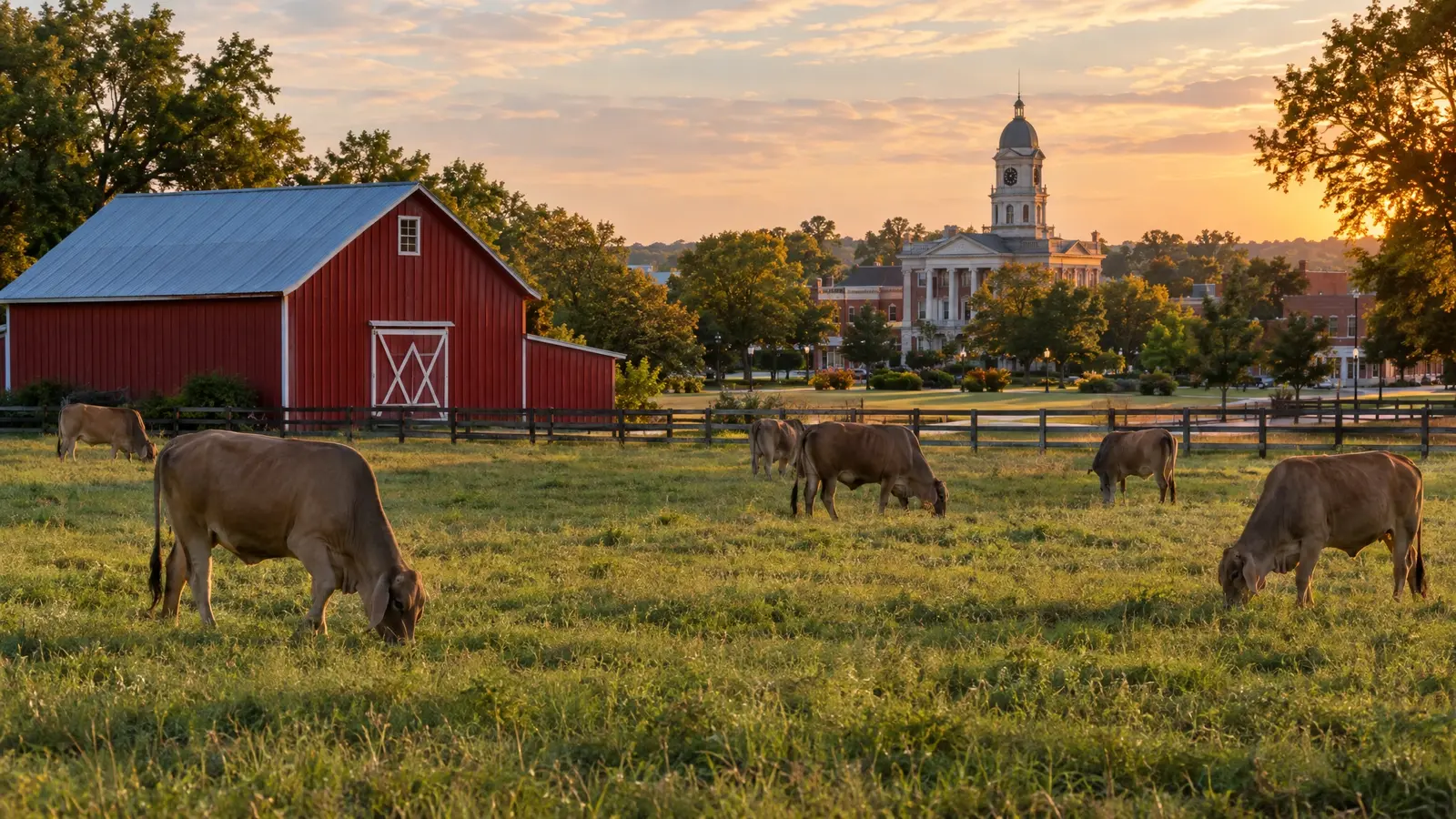 A custom barn on a property in Columbia, Tennessee