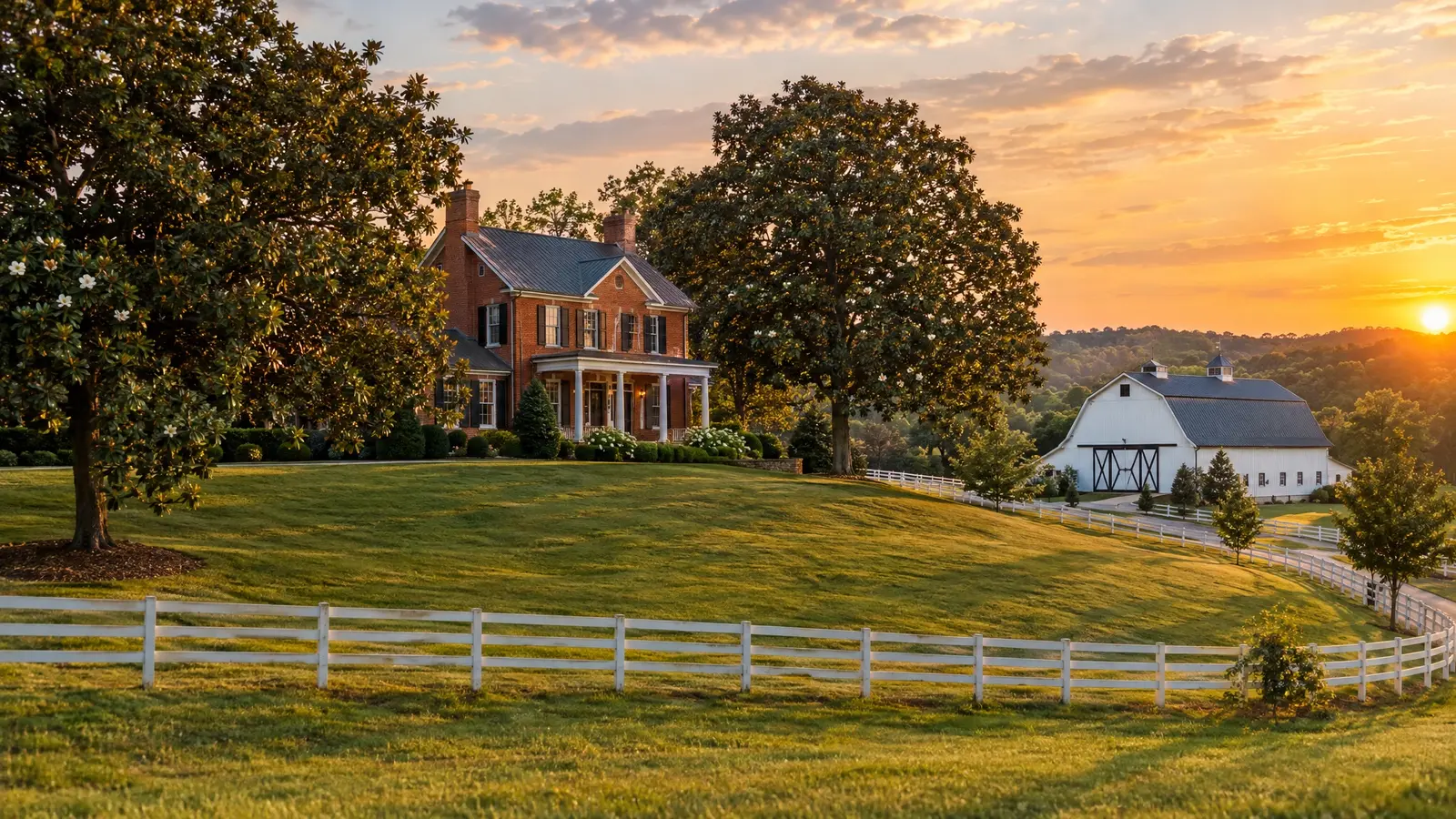 A custom barn on a property in Franklin, Tennessee
