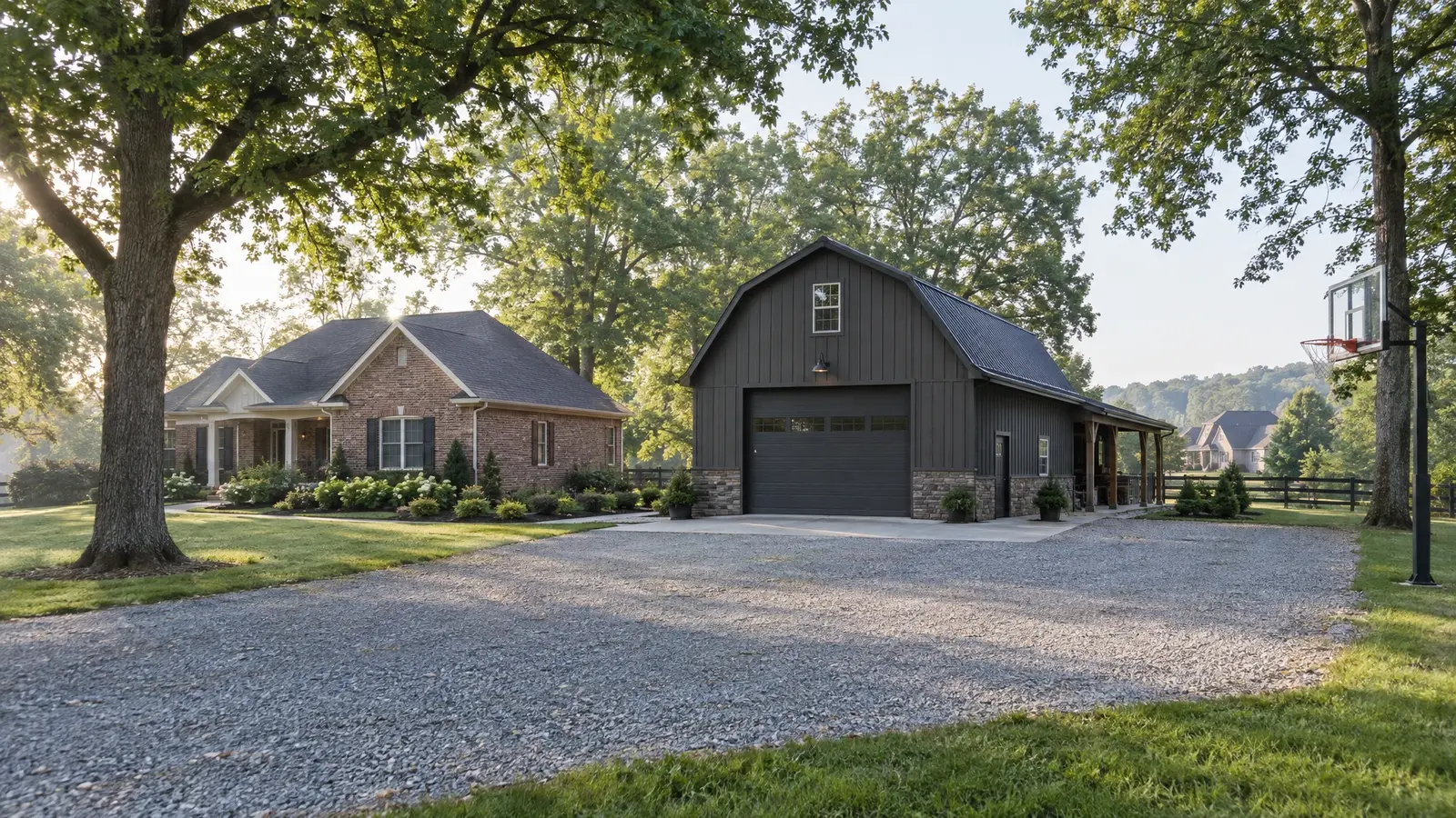 A custom barn on a property in Goodlettsville, Tennessee