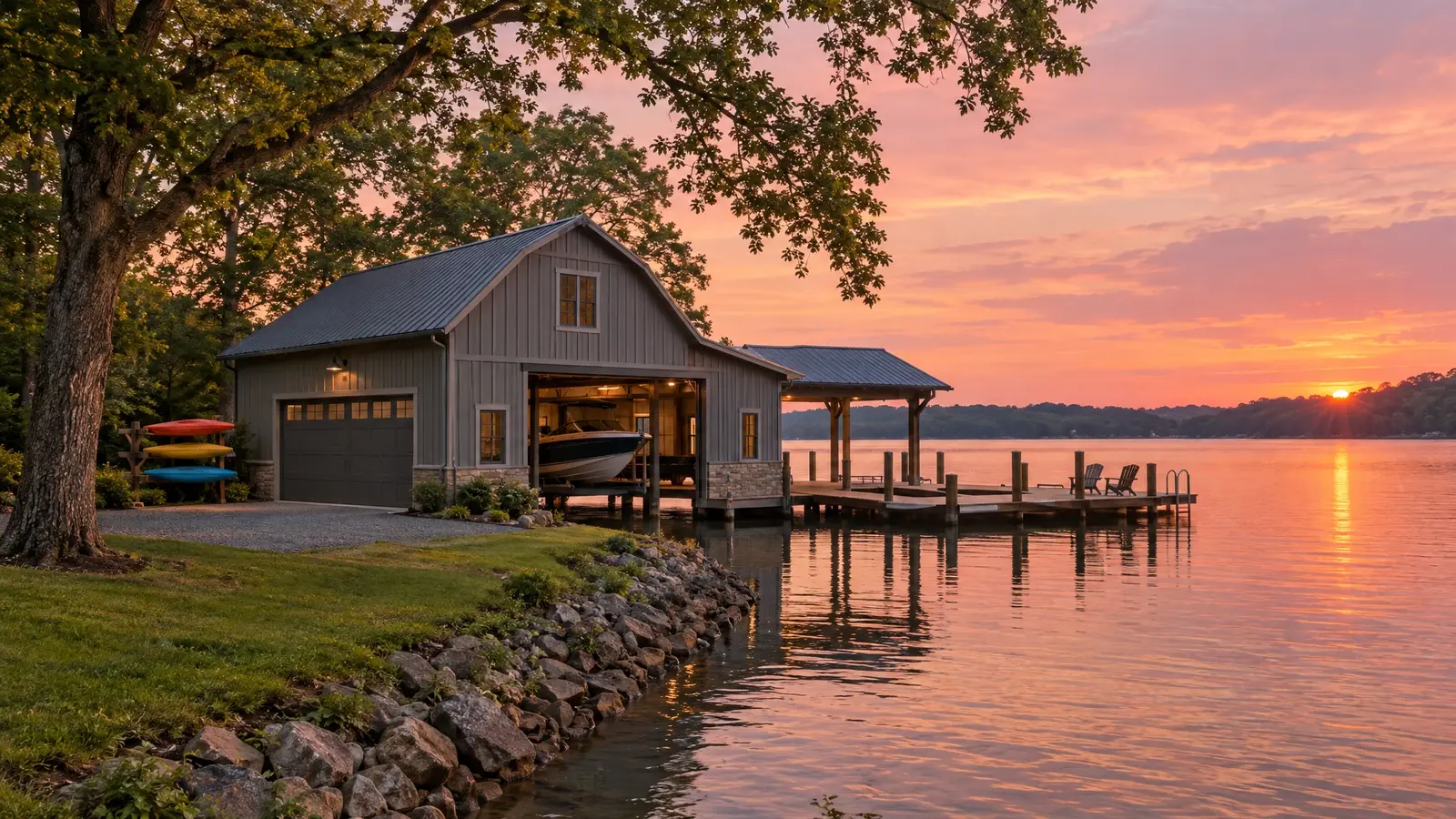 A custom barn on a property in Hendersonville, Tennessee