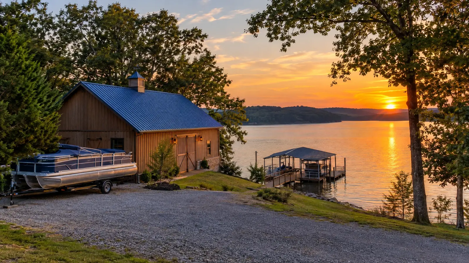 A custom barn on a property in Hermitage, Tennessee