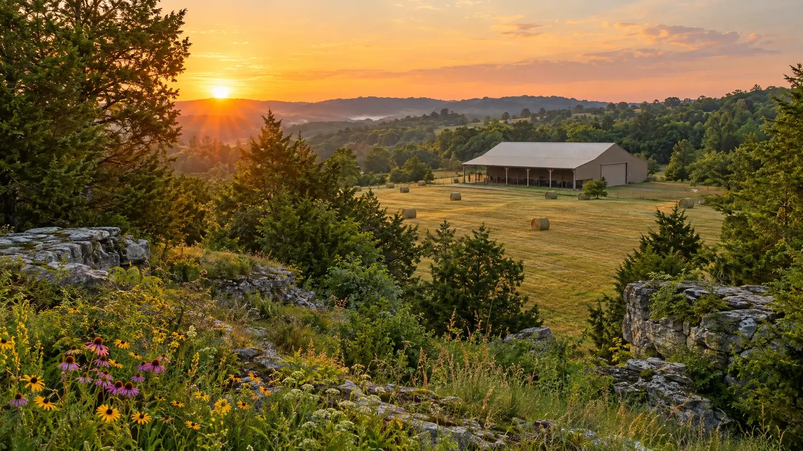 A custom barn on a property in Lebanon, Tennessee
