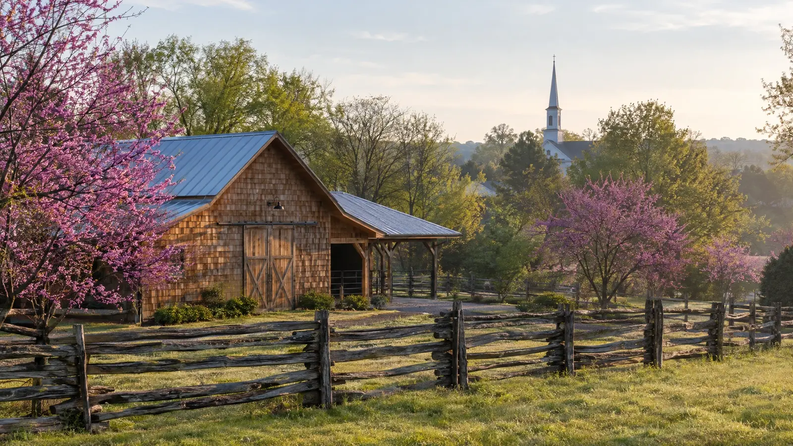 A custom barn on a property in Nolensville, Tennessee