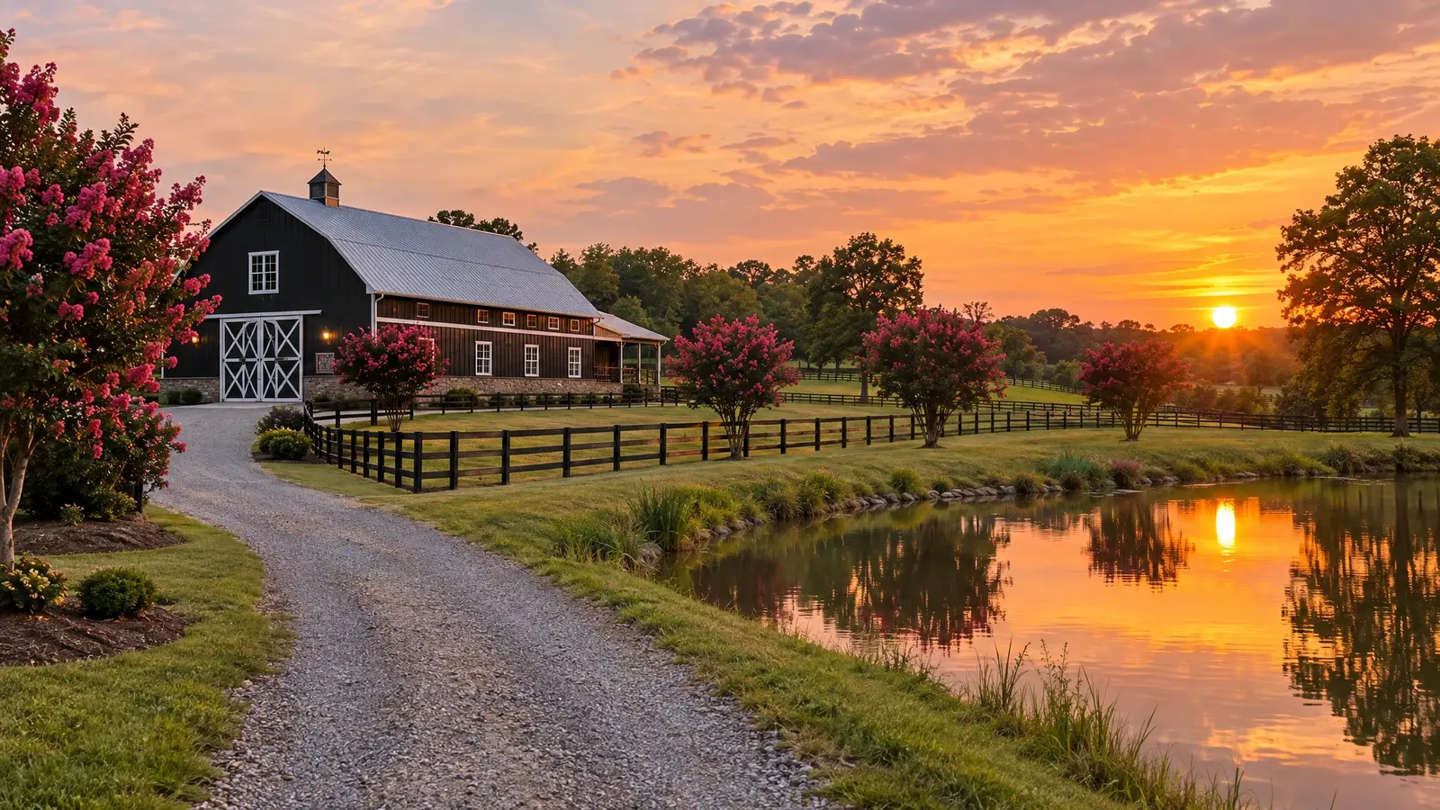 A custom barn on a property in Smyrna, Tennessee