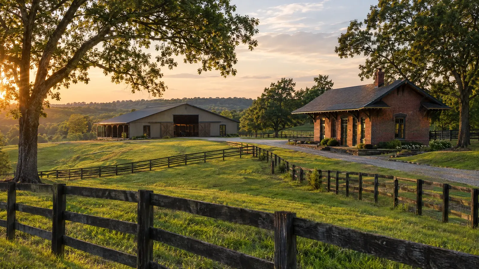 A custom barn on a property in Thompson's Station, Tennessee