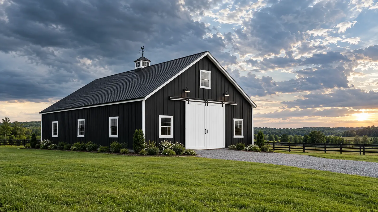 Black and White Barn for Nashville homes